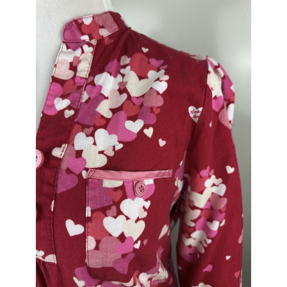 Nick & Nora Hearts Flannel Cotton Nightgown Love Valentine Red Pink XXL *Flawed - Picture 12 of 16